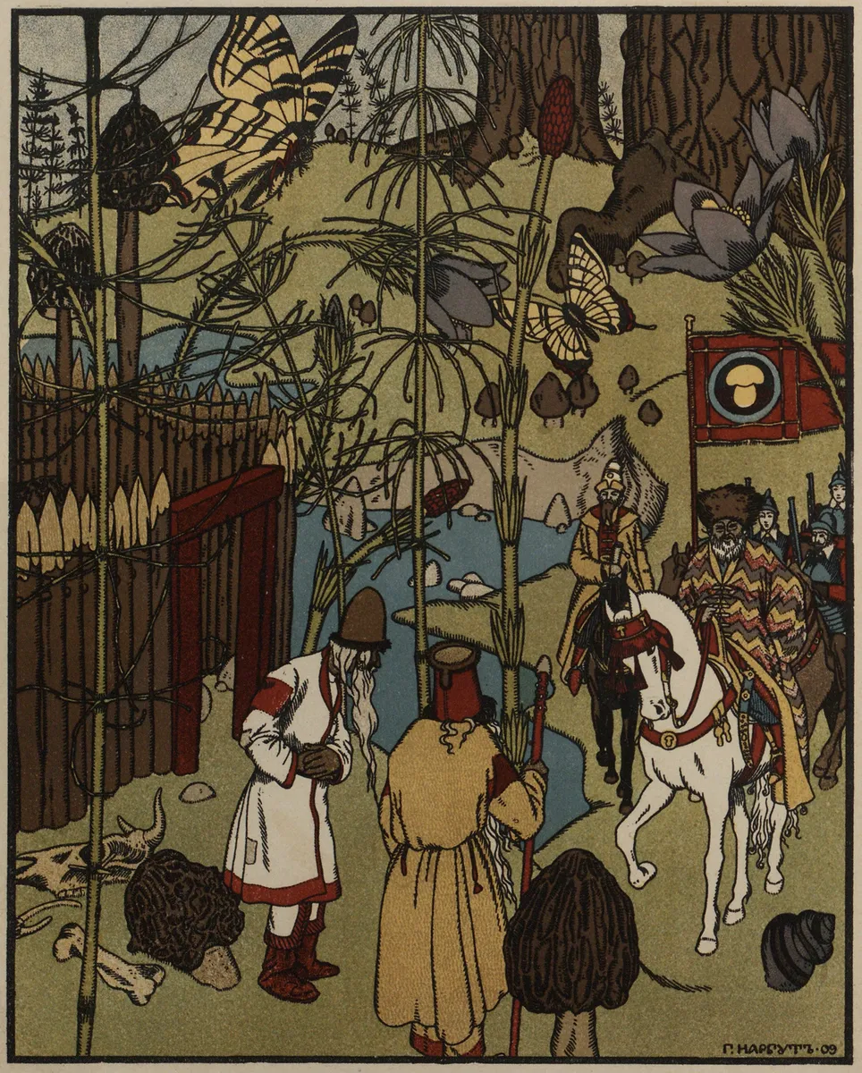 The War of Mushrooms Tale Drawings of Heirhii Narbut 1909