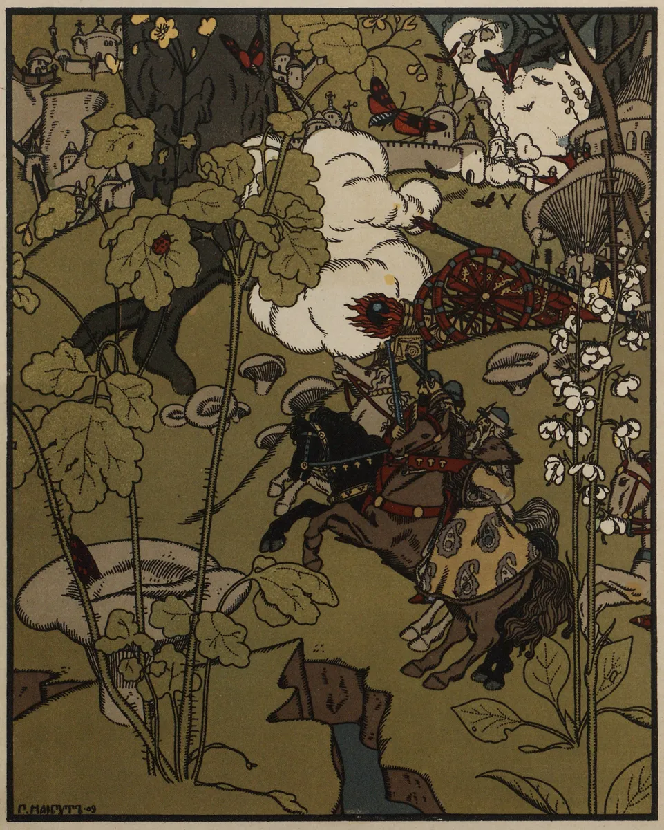 The War of Mushrooms Tale Drawings of Heirhii Narbut 1909