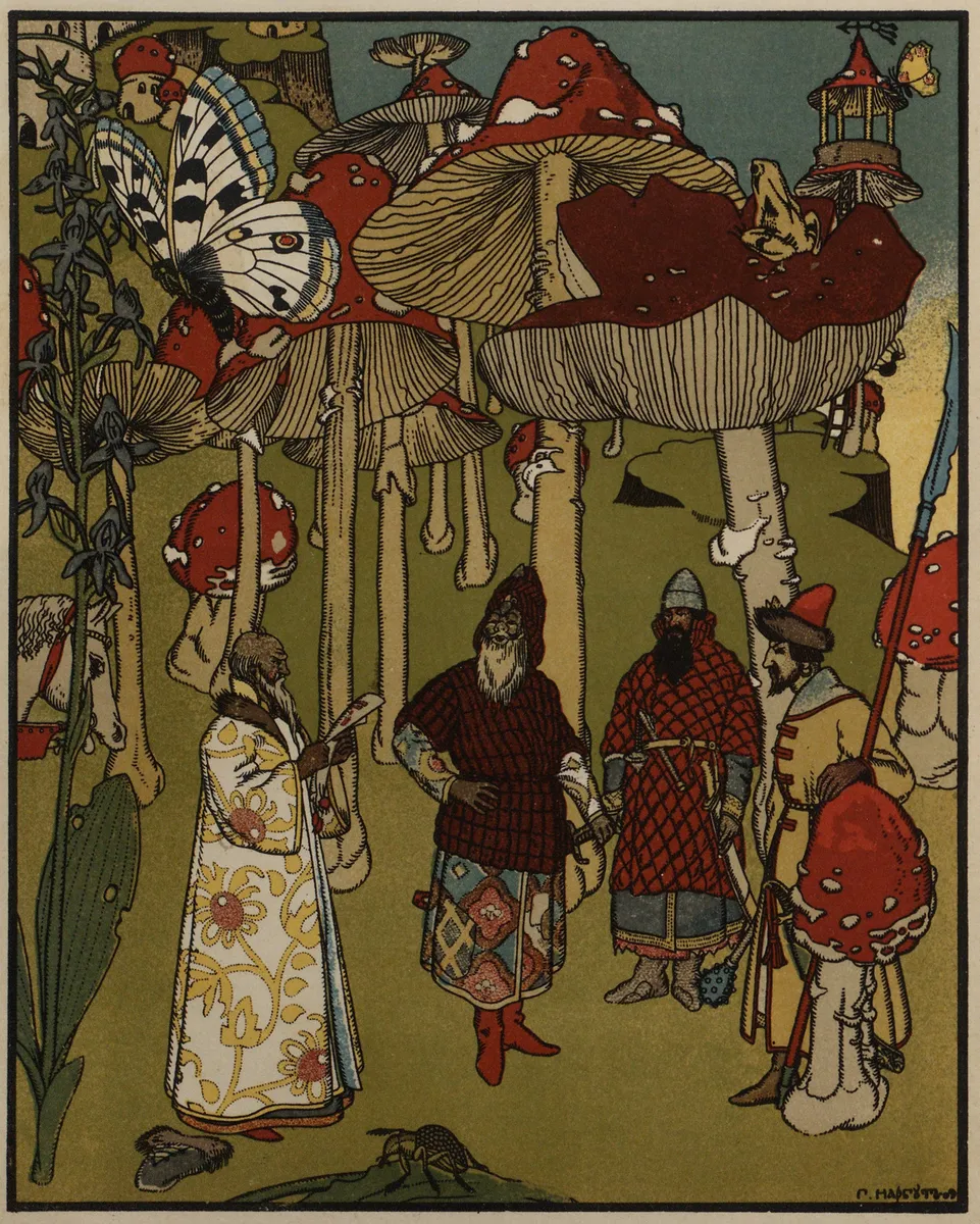 The War of Mushrooms Tale Drawings of Heirhii Narbut 1909