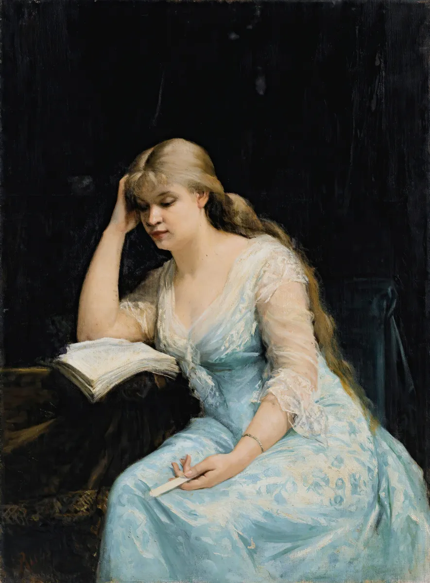 Portrait Of A Young Woman Reading (1880)