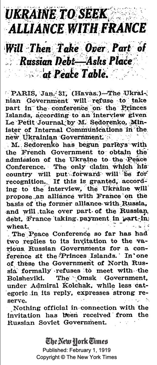УКРАЇНА ПРАГНЕ СОЮЗУ З ФРАНЦІЄЮ. ПОТІМ ВЗЯМЕ НА СЕБЕ ЧАСТИНУ РОСІЙСЬКОГО БОРГУ — ПРОСИТЬ МІСЦЯ ЗА СТОЛОМ МИРНИХ ПЕРЕГОВОРІВ