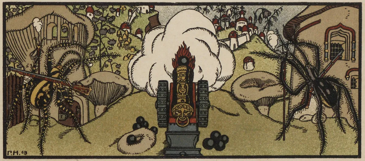 The War of Mushrooms Tale Drawings of Heirhii Narbut 1909