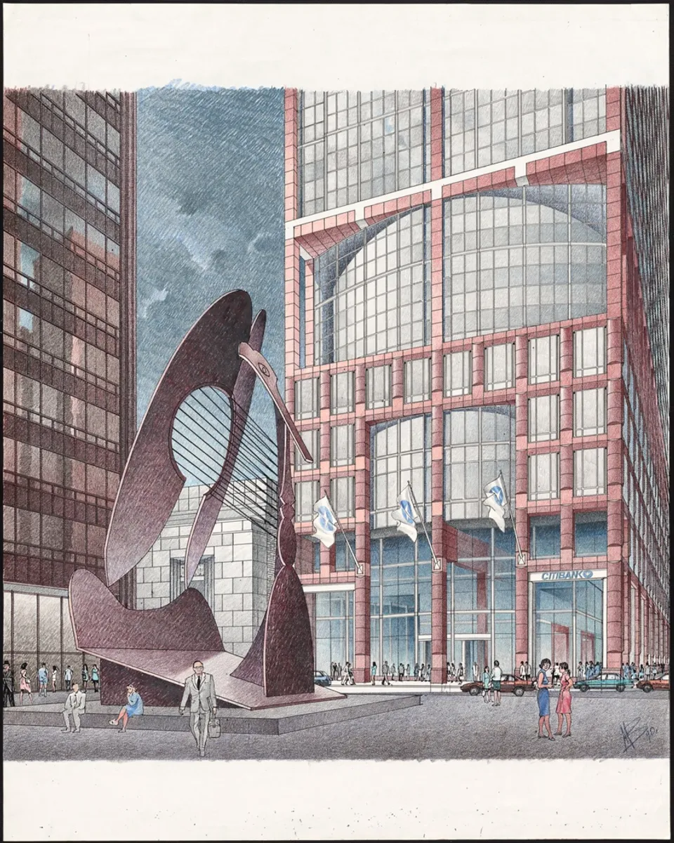 Block 37 Proposal, Chicago, Illinois, Perspective View from Daley Plaza