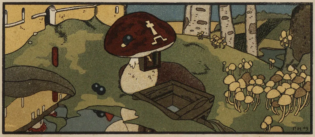The War of Mushrooms Tale Drawings of Heirhii Narbut 1909