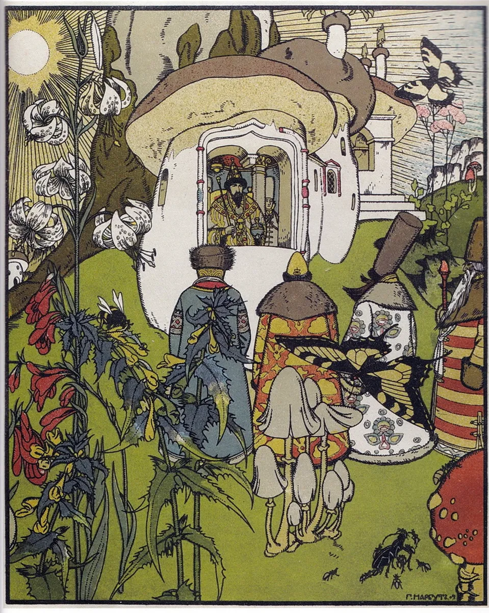 The War of Mushrooms Tale Drawings of Heirhii Narbut 1909