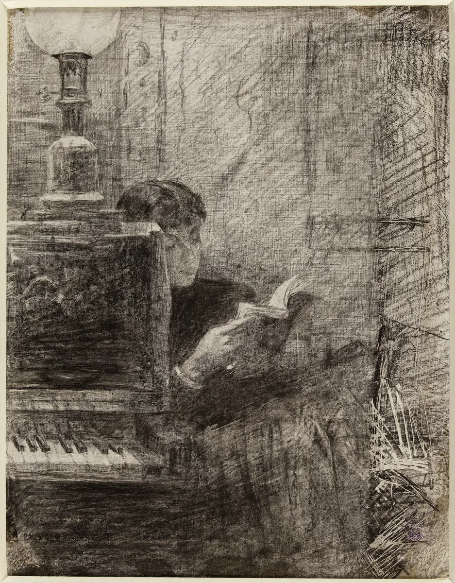Woman reading at the piano (19th century)