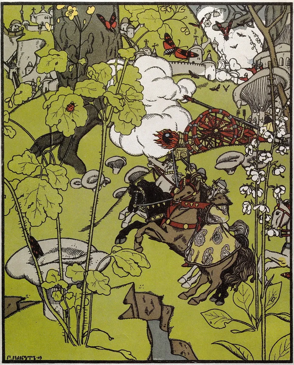 The War of Mushrooms Tale Drawings of Heirhii Narbut 1909