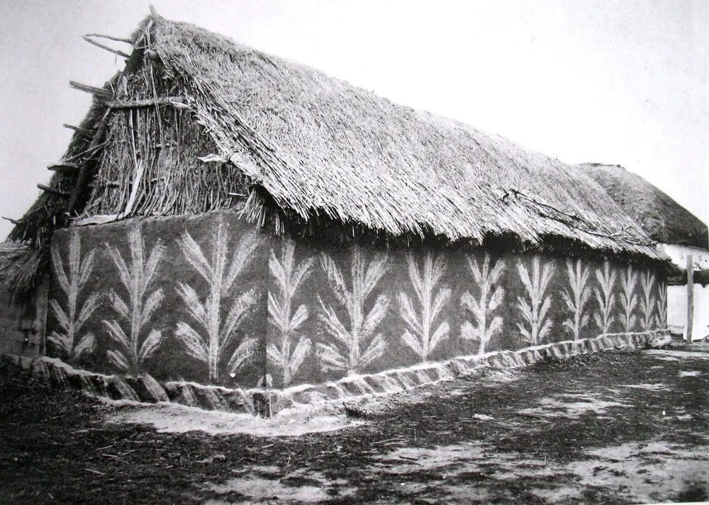 Painted building in ethnic style
