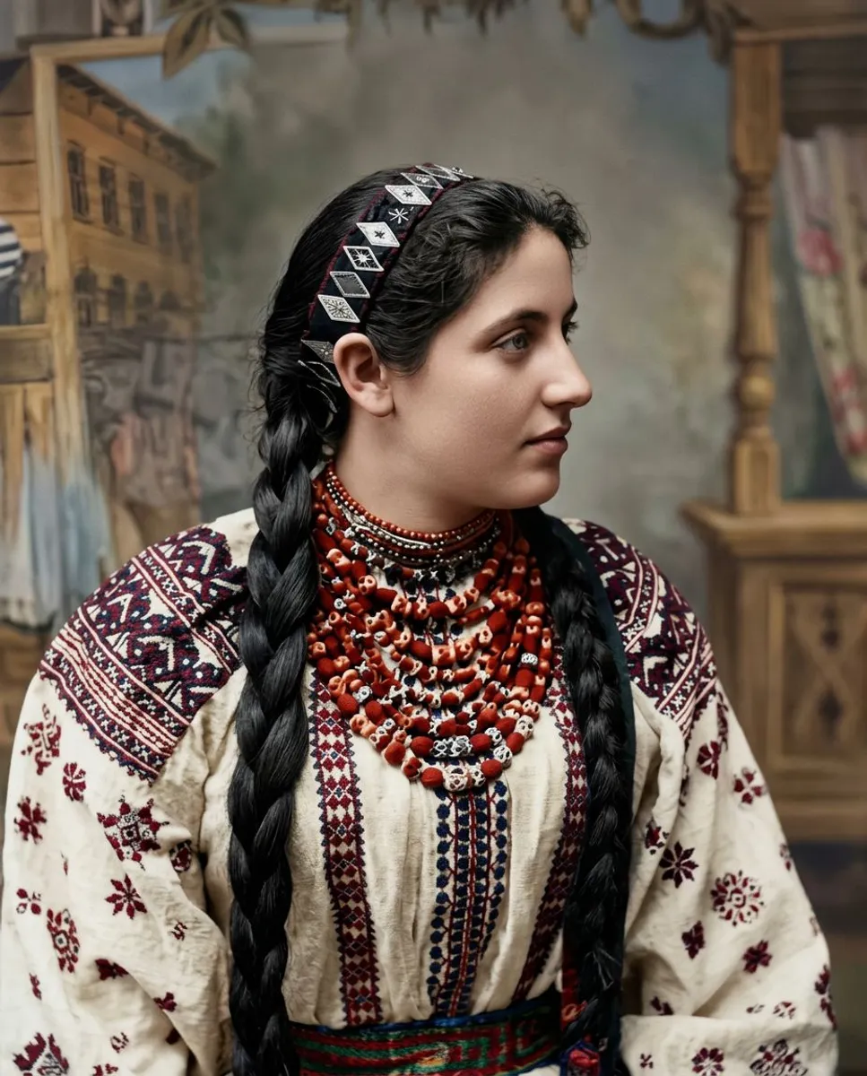 Solomiya Krushelnytska — profile with braid in a vyshyvanka