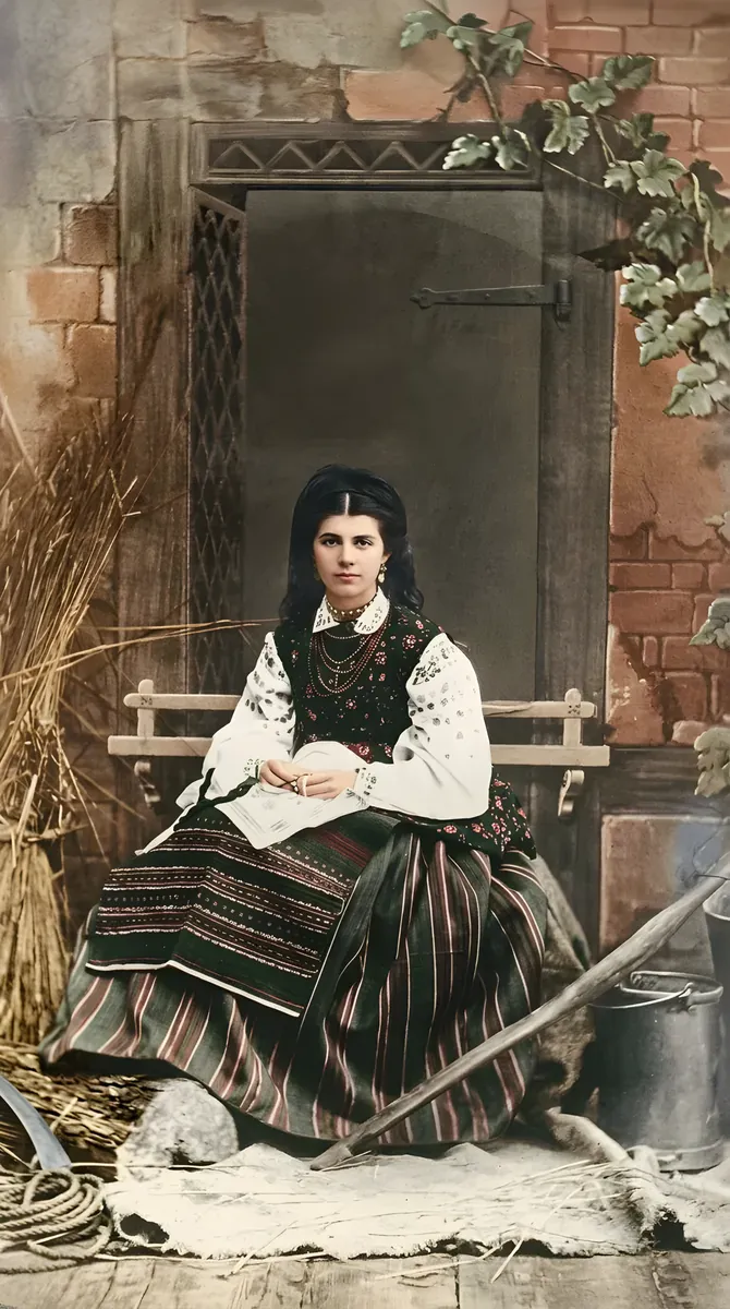 Olena Pchilka in her youth — studio portrait