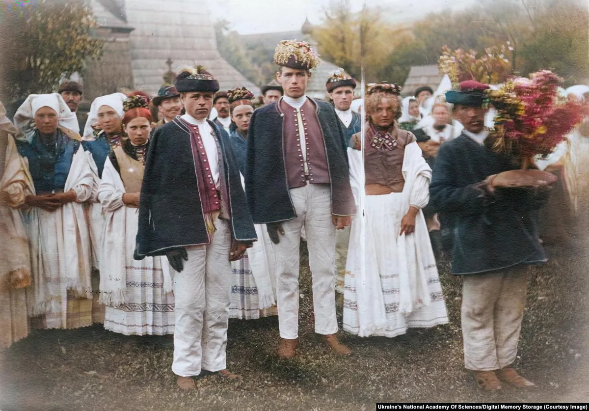 A wedding ceremony is immortalized in a print found in Fedir Vovk's personal archive.
