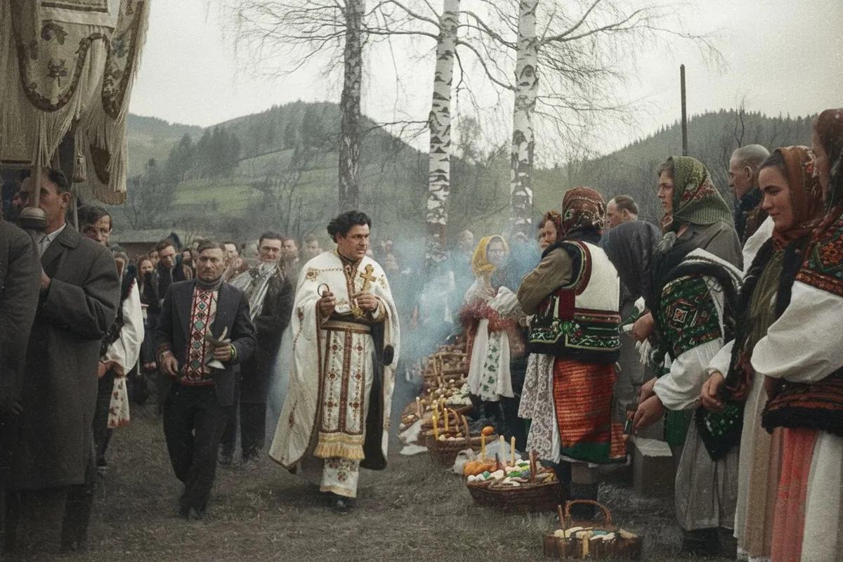 Traditional blessing of food at Easter