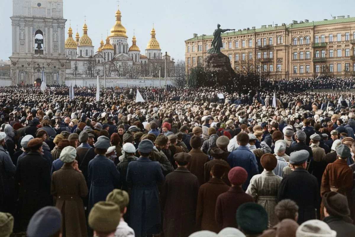 Rally in support of the Central Rada, Kyiv, summer 1917
