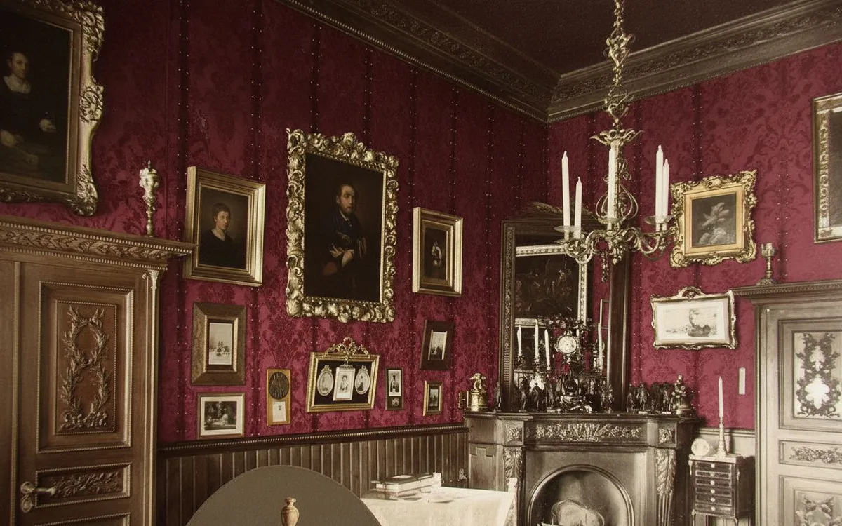 Dikanka. Fragment of the office of Princess Elena Konstantinovna Kochubey Photo from the magazine STOLYTSA I USAD'BA. 1916. No. 66. September 15