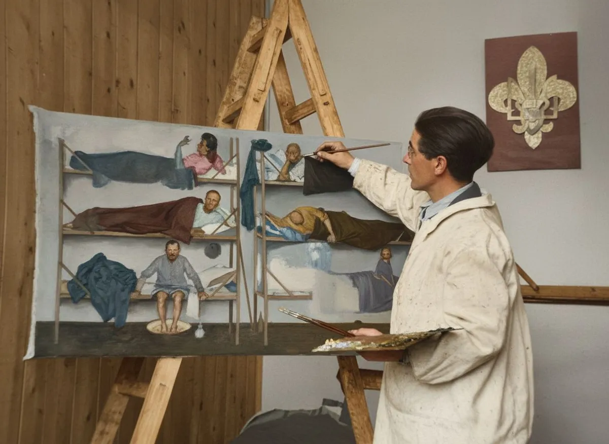 Yakiv Hnizdovsky painting "The Wanderers", 1948