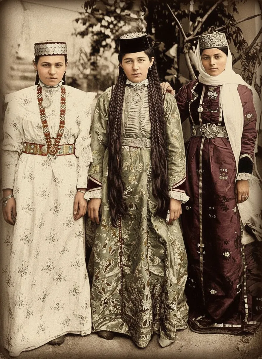 Crimean Tatar Women in Traditional Dress