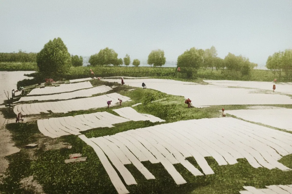 Вибілювання полотна біля водойми. 1920-ті рр. Південня Чернігівщина. С. 35.