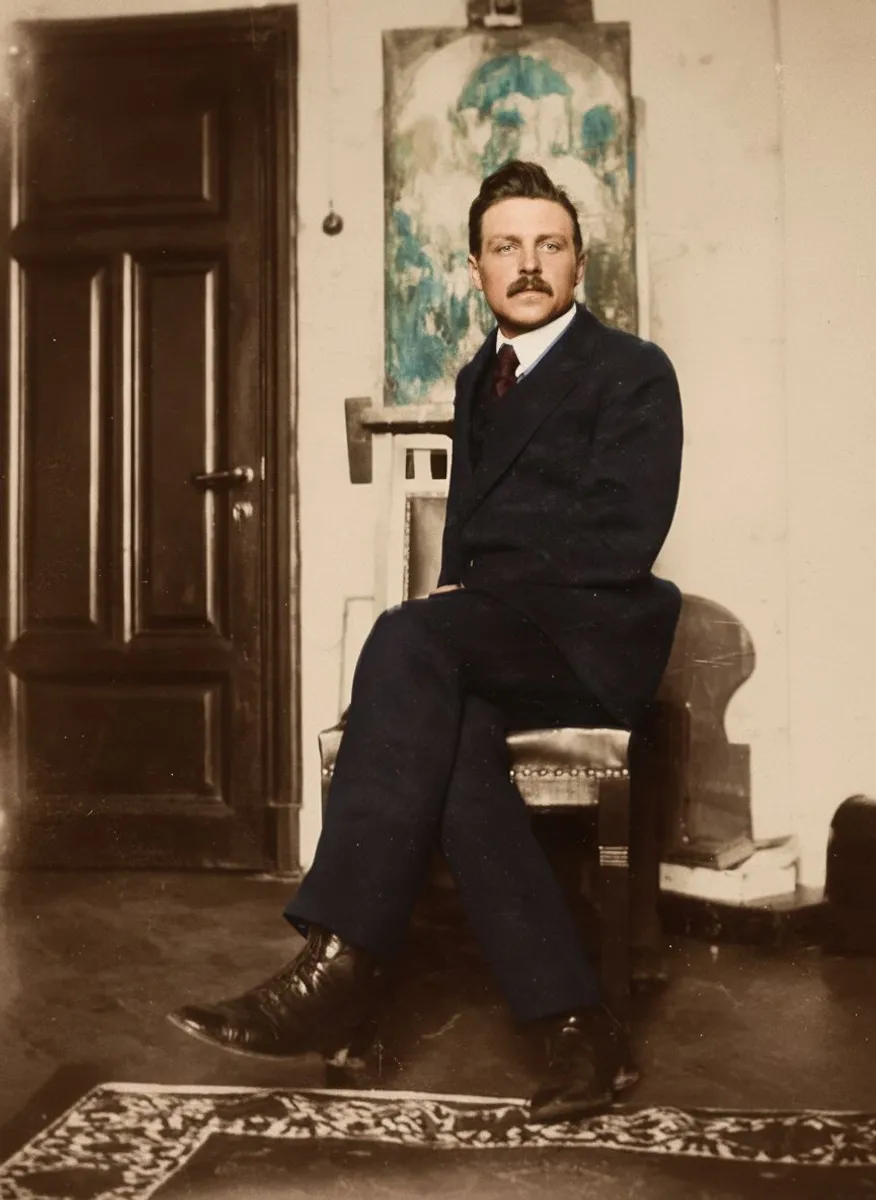 Boychuk in a workshop in an apartment in Lviv