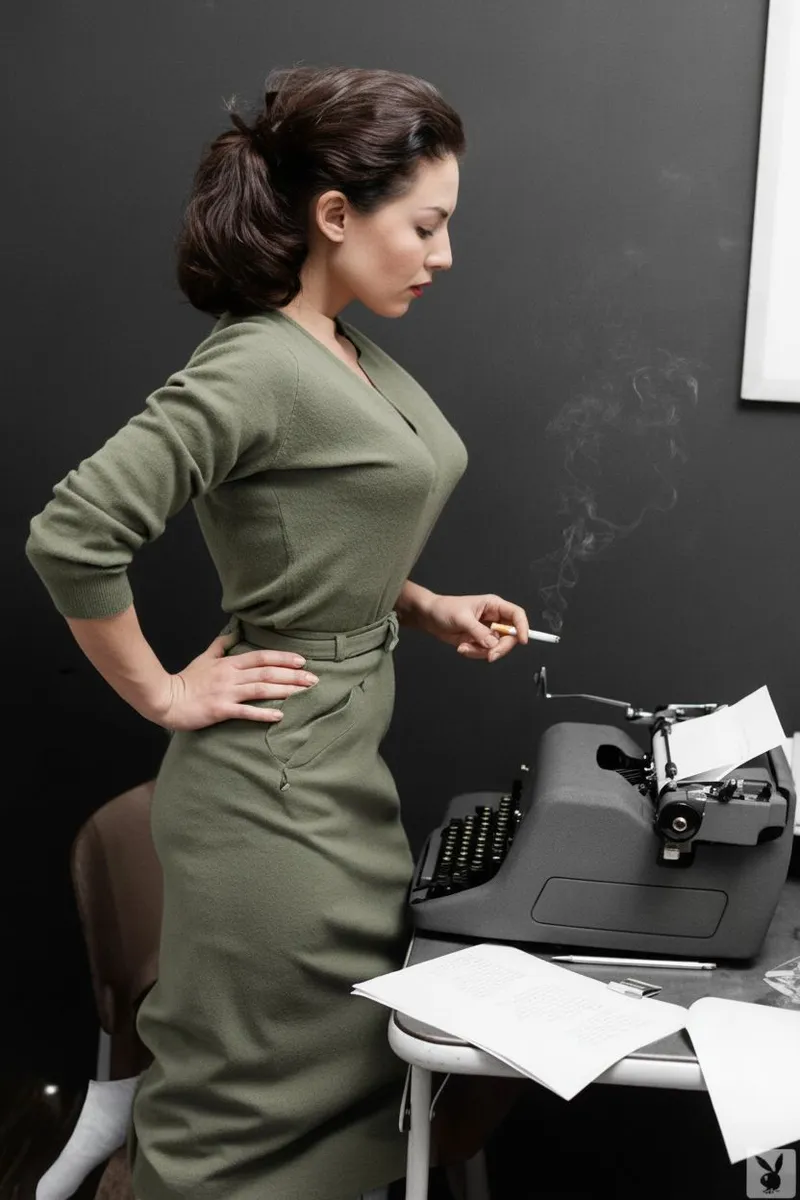 Clarice Lispector with her printing machine