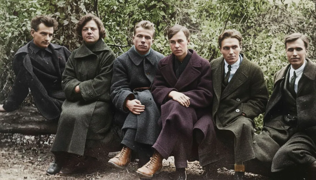 Фото групи "Ланка", в який було шість людей: Євген Плужник, Марія Галич, Григорій Косинка, Валер’ян Підмогильний, Борис Антоненко-Давидович, Тодось Осьмачка. "Ланка".