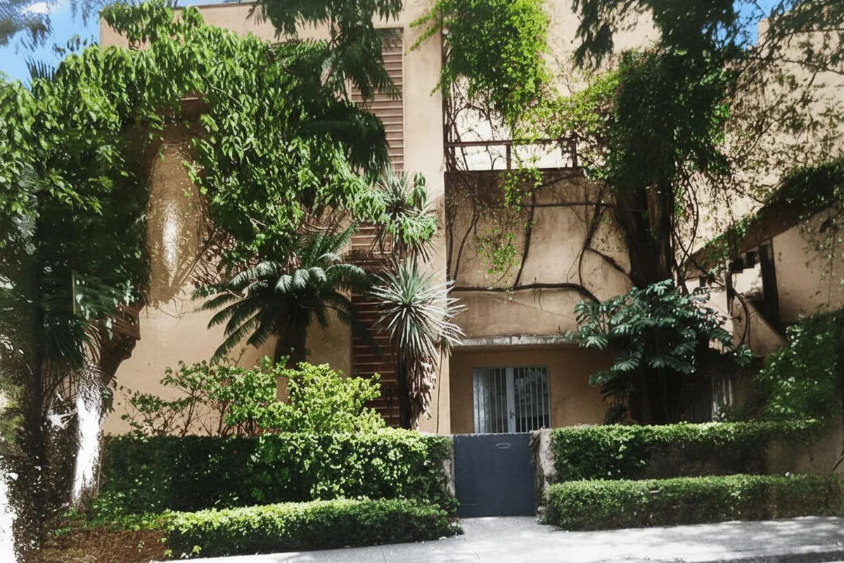 Courtyard of a modernist building in Brazil