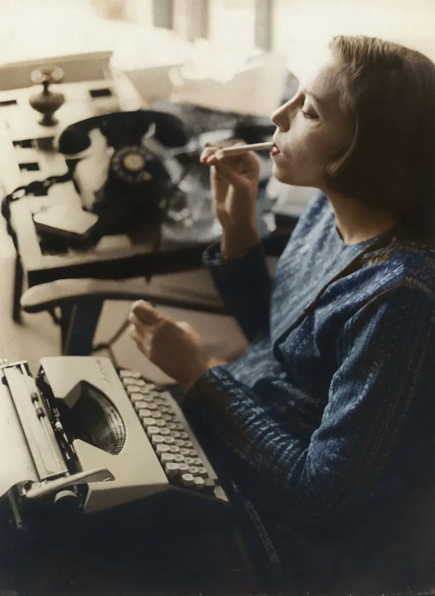 Clarice Lispector with a cigarette