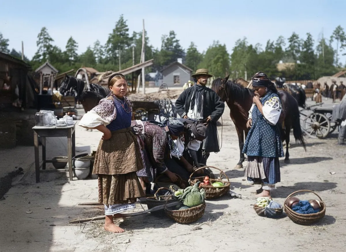 Ukrainian peasants in the Kyiv region in the late 1800s or early 1900s