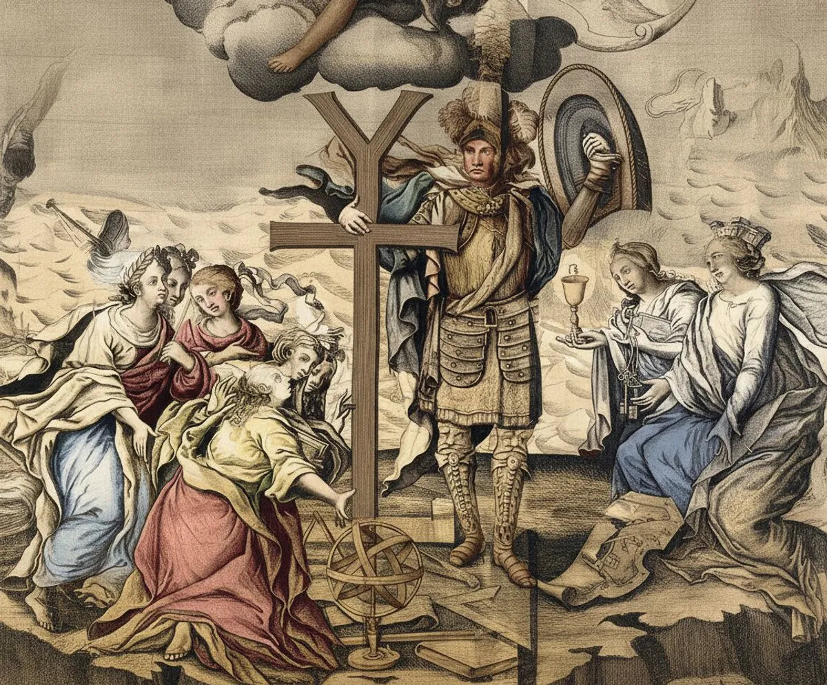 Даніель Галаховський (Данило Галяховський), Тріумф гетьмана Івана Мазепи, 1708 р., гравюра, деталь, Національний музей у Варшаві.