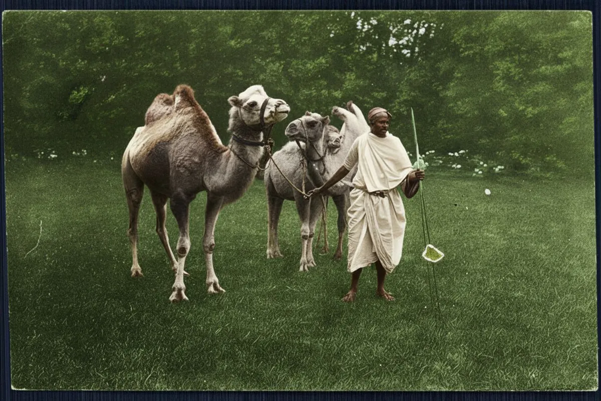 Camels at Antonina's estate in Volyn, 1904
