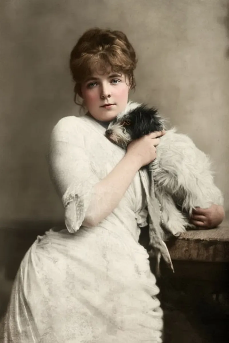 Portrait of Mariebashkirtsef with a puppy