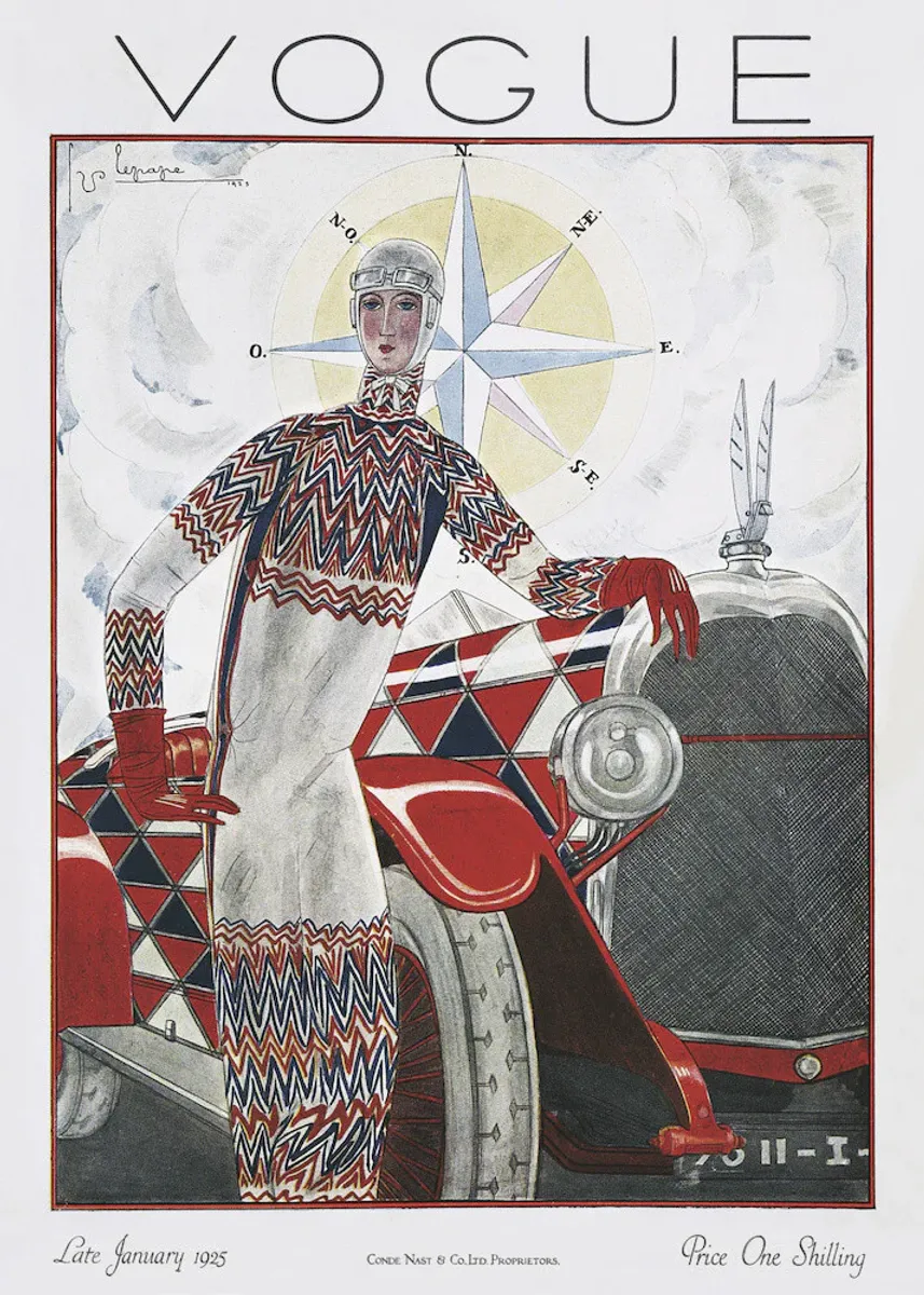 Обкладинка Vogue «Одночасність» від Жоржа Лепапа, сукня «Одночасність», розроблена художницею Сонею Делоне. Обкладинка Vogue «Одночасність» від Жоржа Лепапа, сукня «Одночасність», розроблена художницею Сонею Делоне.