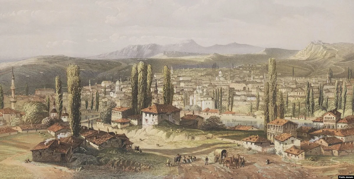 Вид на Карасубазар ( Білогірськ ) Вид на Карасубазар ( Білогірськ )